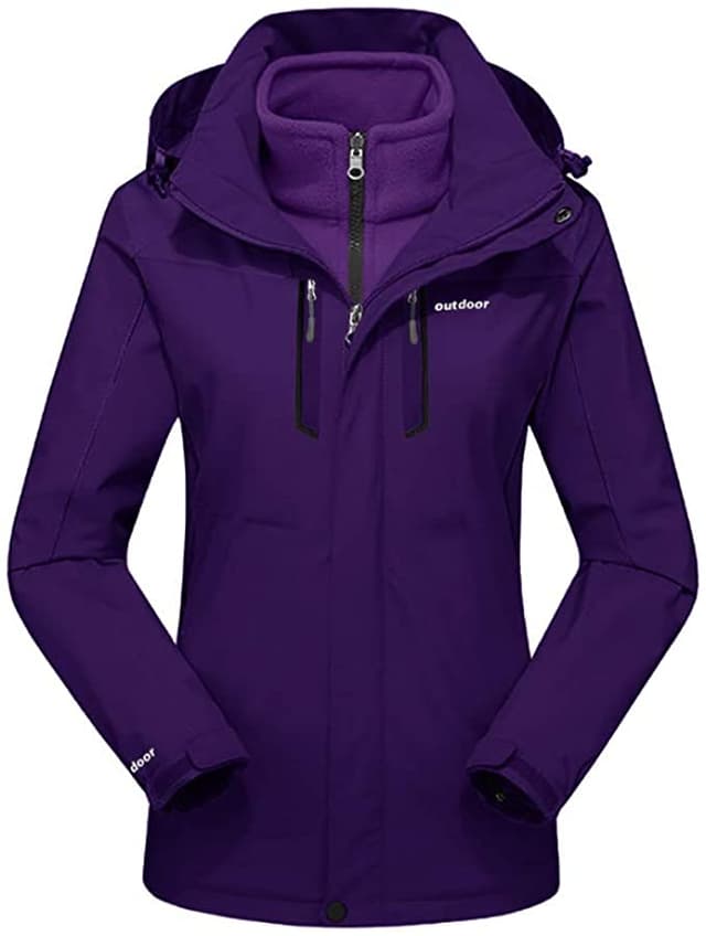image: Note:The Jackets is US standard size, Please choose size as your usual wear Material: 100% Polyester; Detachable Liner Fabric: Warm Fleece. Detachable Functional Liner: Skin Friendly, Lightweigt and Warm.Stand Collar Liner jacket, keep you warm in cold weather. Zippered Pockets: 2 Zippered Hand Pockets, 2 Zippered Pockets on Chest (enough to keep cards or keys)and 1 Hidden Pocket Inside.Zippered Hand Pockets and Hidden Pocket keep your things secure. Humanized Design: Adjustable and Detachable Hood and Adjustable cuff to prevent the wind and water,for a comfortable fit. 3 in 1 Detachable Design provide more convenience, you can separate the coat and inner as needed, or wear it together. It is suitable for different season and help you adapt to different climates