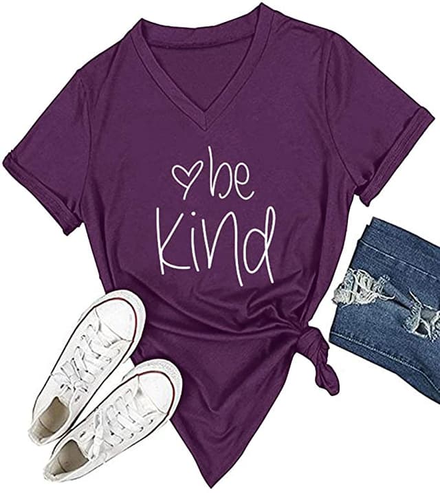 image: 95%Cotton,5%Spandex, Features: Casual, Short Sleeve, Letter Print,V-Neck,Fashion Tees, The fabric is soft and has some stretch., Occasion: Casual/Office/Beach/School/Home/Street. Season: Spring,Summer,Autumn,Winter.